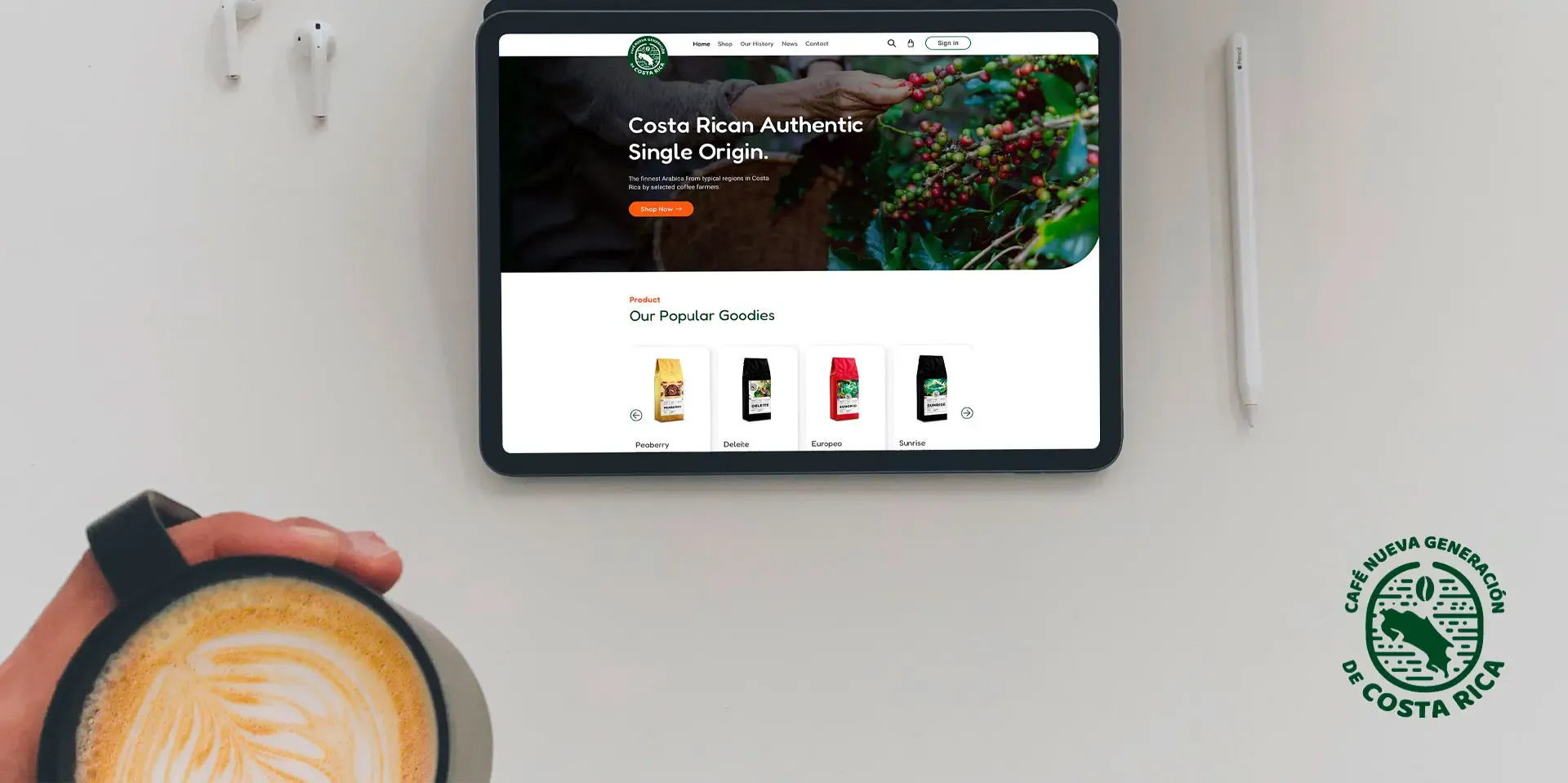 Sitio web de Café Nueva Generación