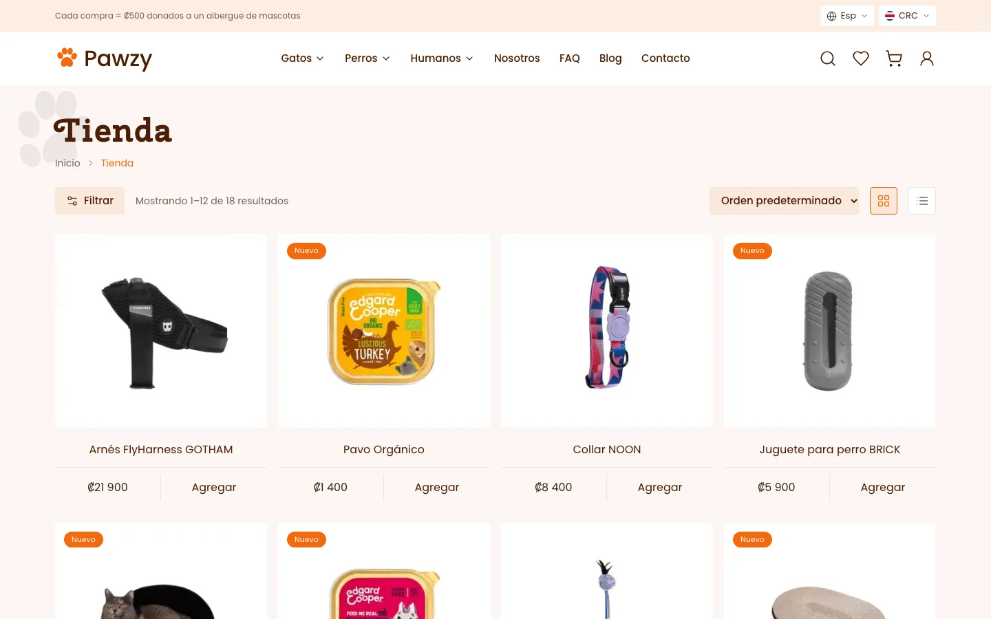 Demo ecommerce.webfeecr.com: catálogo