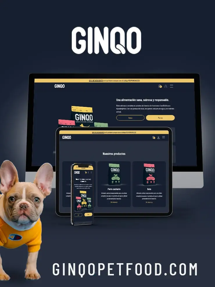Ginqo Pet Food – vista en dispositivos