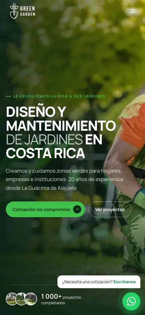 Green Garden – vista en dispositivos
