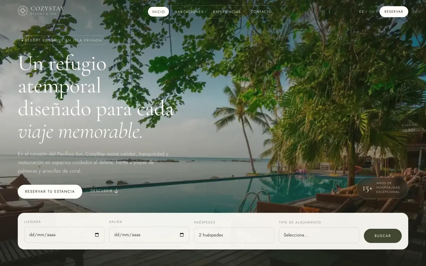 Demo de webs para hoteles desarrollada por Webfee