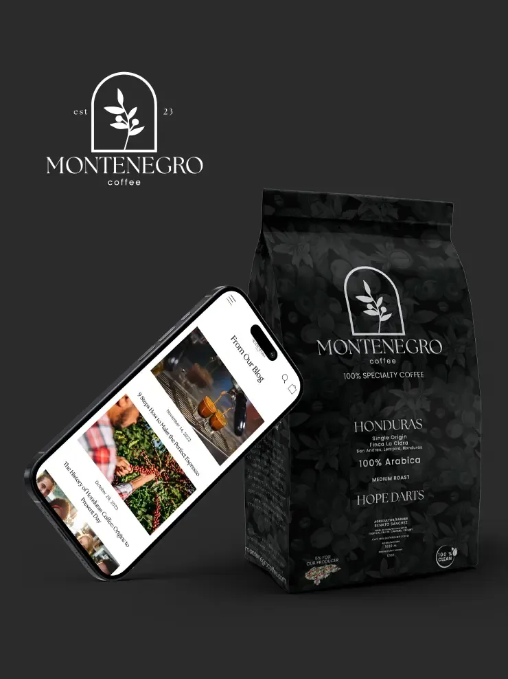 Montenegro Coffee – vista en dispositivos