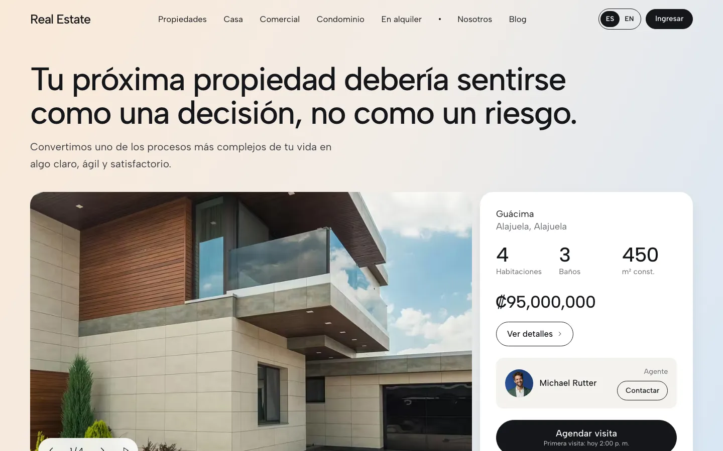Demo de webs para inmobiliarias desarrollada por Webfee