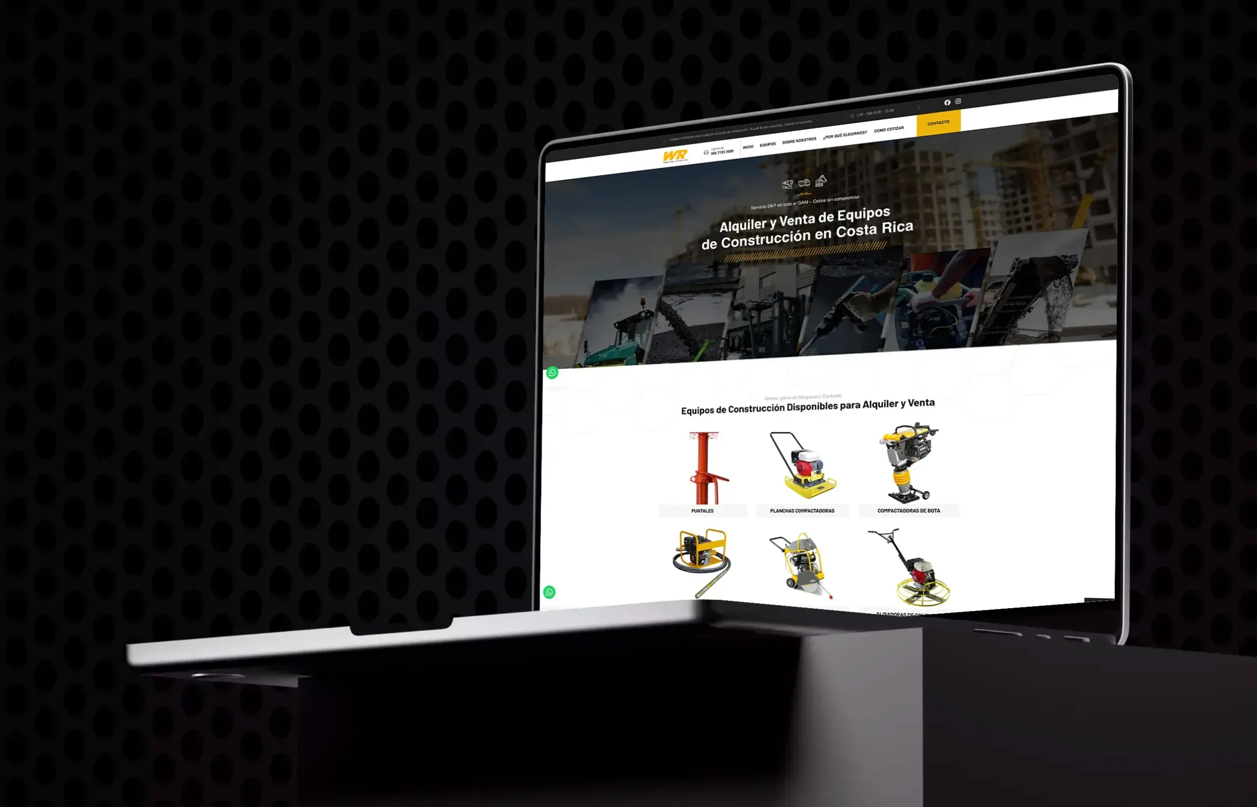 Sitio web de WR Equipos